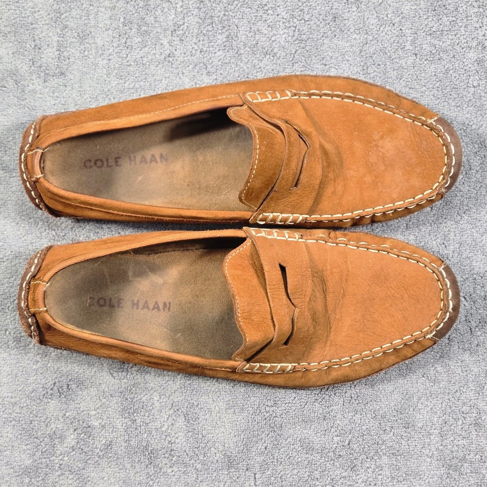 Cole Haan Penny Loafer Mens 11M Tan Good Leather Driving Moc C30966 - Picture 3 of 11